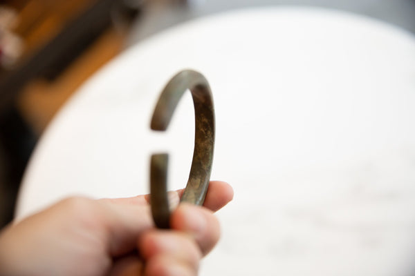 Vintage African Oxidized Copper and Bronze Barber Pole Design Bracelet // ONH Item ab01045 Image 5