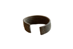 Vintage African Bronze Stripe Design Cuff Bracelet // ONH Item ab01055