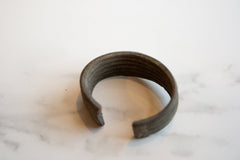 Vintage African Bronze Stripe Design Cuff Bracelet // ONH Item ab01055 Image 2