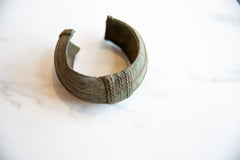 Vintage African Oxidized Bronze Wide Cuff Bracelet with Geometric Detailing // ONH Item ab01057 Image 2