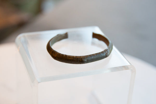 Vintage African Bronze Cuff Bracelet with Faded Detailing // ONH Item ab01064 Image 1
