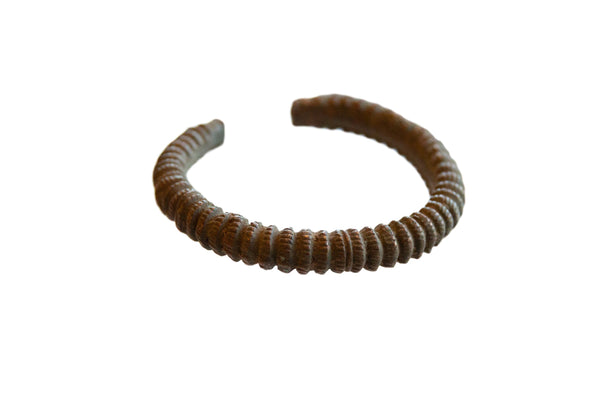 Vintage African Copper Cuff Bracelet with Striped Detailing // ONH Item ab01072