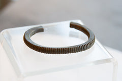 Vintage African Bronze Striped Cuff Bracelet // ONH Item ab01083 Image 1