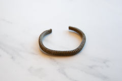 Vintage African Bronze Striped Cuff Bracelet // ONH Item ab01084 Image 1