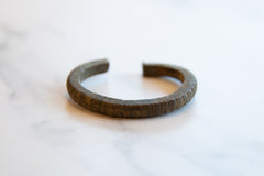Vintage African Bronze Striped Cuff Bracelet // ONH Item ab01086 Image 1