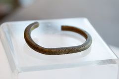 Vintage African Bronze Cuff Bracelet with Geometric Detailing // ONH Item ab01093 Image 1