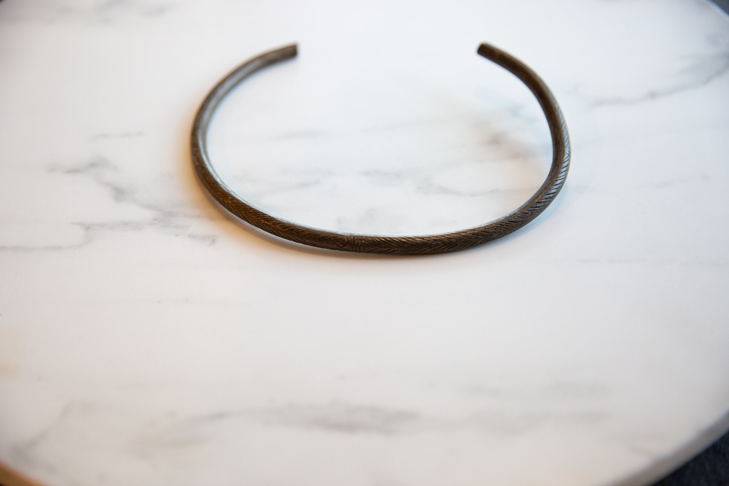 Vintage African Bronze Artifact with Geometric Detailing // ONH Item ab01106 Image 3