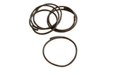 Vintage African bronze artifact featuring several hand-formed rings with a warm, aged patina.