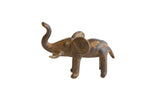 Vintage African bronze elephant sculpture with a rustic patina and large round ears.