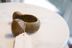 Vintage African Copper Alloy Large Cuff Bracelet with Geometric Detailing // ONH Item ab01123 Image 5