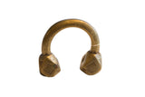 Antique Tuareg cuff bracelet in bronze with a gold patina and etched geometric ends.