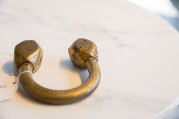 Antique African Bronze Tuareg Cuff Bracelet with Gold Patina // ONH Item ab01125 Image 3