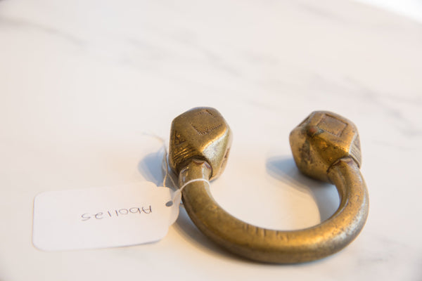 Antique African Bronze Tuareg Cuff Bracelet with Gold Patina // ONH Item ab01125 Image 4