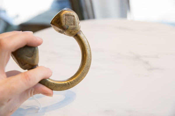 Antique African Bronze Tuareg Cuff Bracelet with Gold Patina // ONH Item ab01125 Image 5