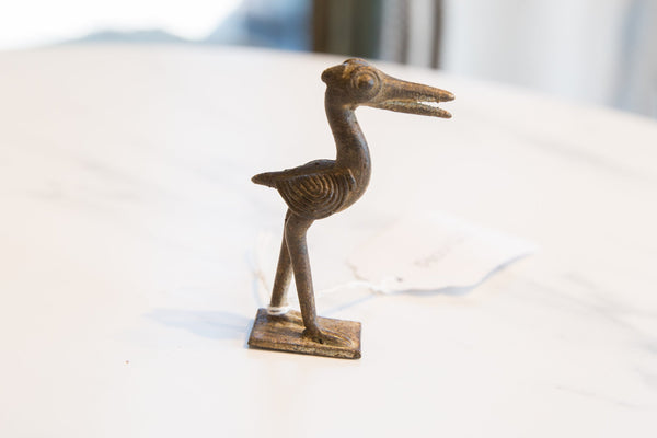 Vintage African Dark Bronze Stork // ONH Item ab01127 Image 1