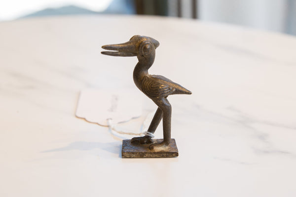 Vintage African Dark Bronze Stork Turning Head // ONH Item ab01128 Image 1