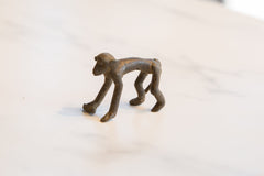 Vintage African Dark Bronze Smooth Backed Monkey with Banana // ONH Item ab01130 Image 1
