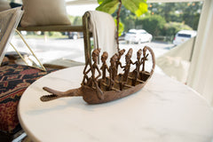 Antique African Bronze Crocodile Design Boat with Passengers // ONH Item ab01135 Image 2