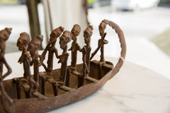 Antique African Bronze Crocodile Design Boat with Passengers // ONH Item ab01135 Image 6