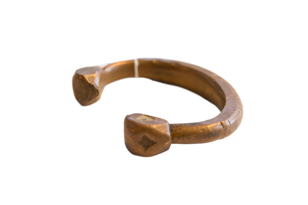 Antique African Copper and Bronze Snake Cuff Bracelet // ONH Item ab01136