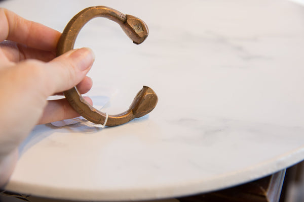 Antique African Copper and Bronze Snake Cuff Bracelet // ONH Item ab01136 Image 5