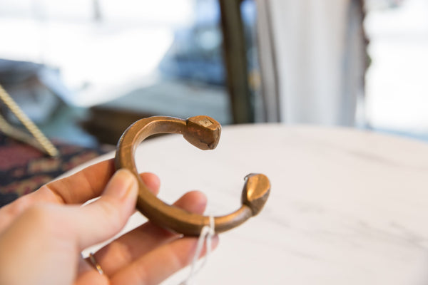 Antique African Copper and Bronze Snake Cuff Bracelet // ONH Item ab01136 Image 8