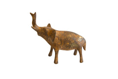 Vintage African Bronze Alloy Medium Elephant // ONH Item ab01144