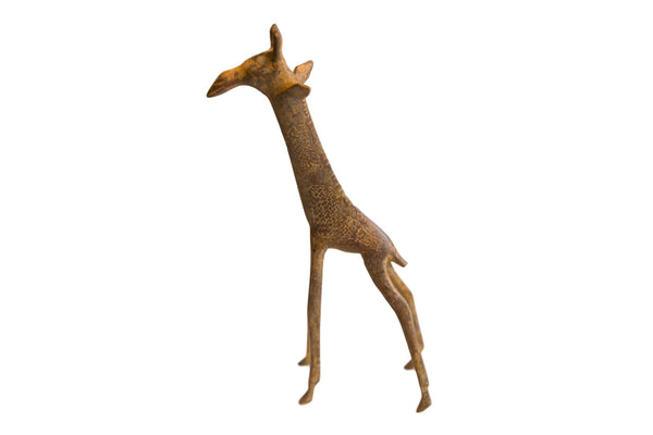 Vintage African Bronze Alloy Giraffe with Short Tail // ONH Item ab01149