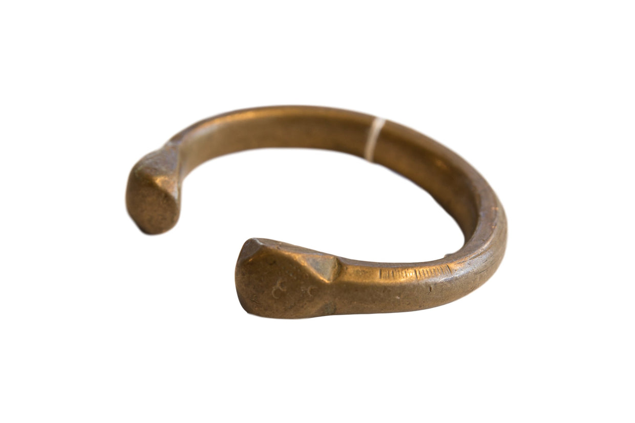 Antique African Bronze Snake Cuff Bracelet // ONH Item ab01153