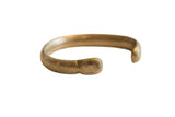Antique African bronze alloy snake cuff with a hand-formed shape and aged patina.