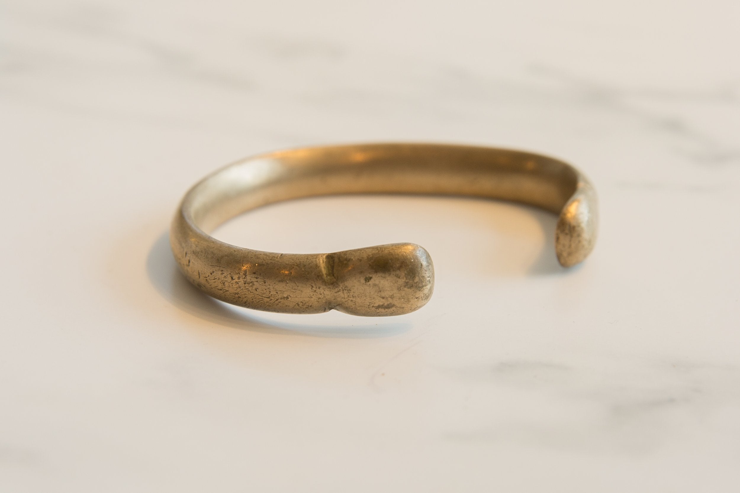 Antique African Bronze Alloy Snake Cuff Bracelet // ONH Item ab01165 Image 1