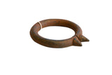 Collectible vintage African metal bracelet with prominent spikes, rich aged patina.