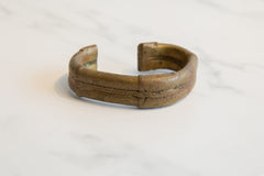 Antique African Thin Bronze Cuff Bracelet with Gold Patina // ONH Item ab01170 Image 1