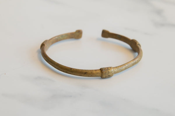 Vintage African Bronze Imperfect Cuff Bracelet // ONH Item ab01171 Image 1