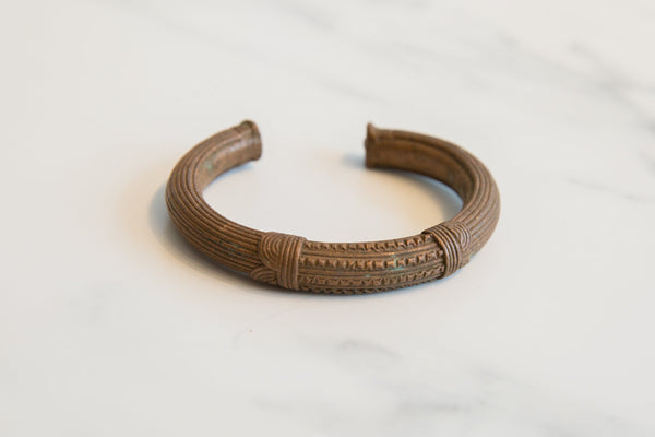 Antique African Copper Cuff Bracelet with Geometric Detailing // ONH Item ab01175 Image 1