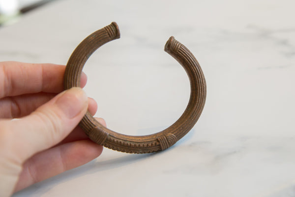 Antique African Copper Cuff Bracelet with Geometric Detailing // ONH Item ab01175 Image 2