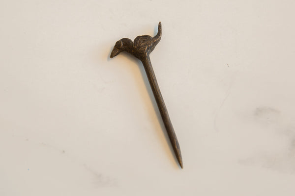 Vintage African Bronze Bird Pin // ONH Item ab01177 Image 1