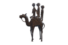 Vintage African Bronze Warriors Atop Camel // ONH Item ab01179