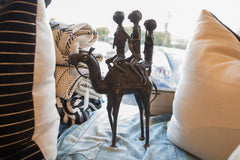 Vintage African Bronze Warriors Atop Camel // ONH Item ab01179 Image 1