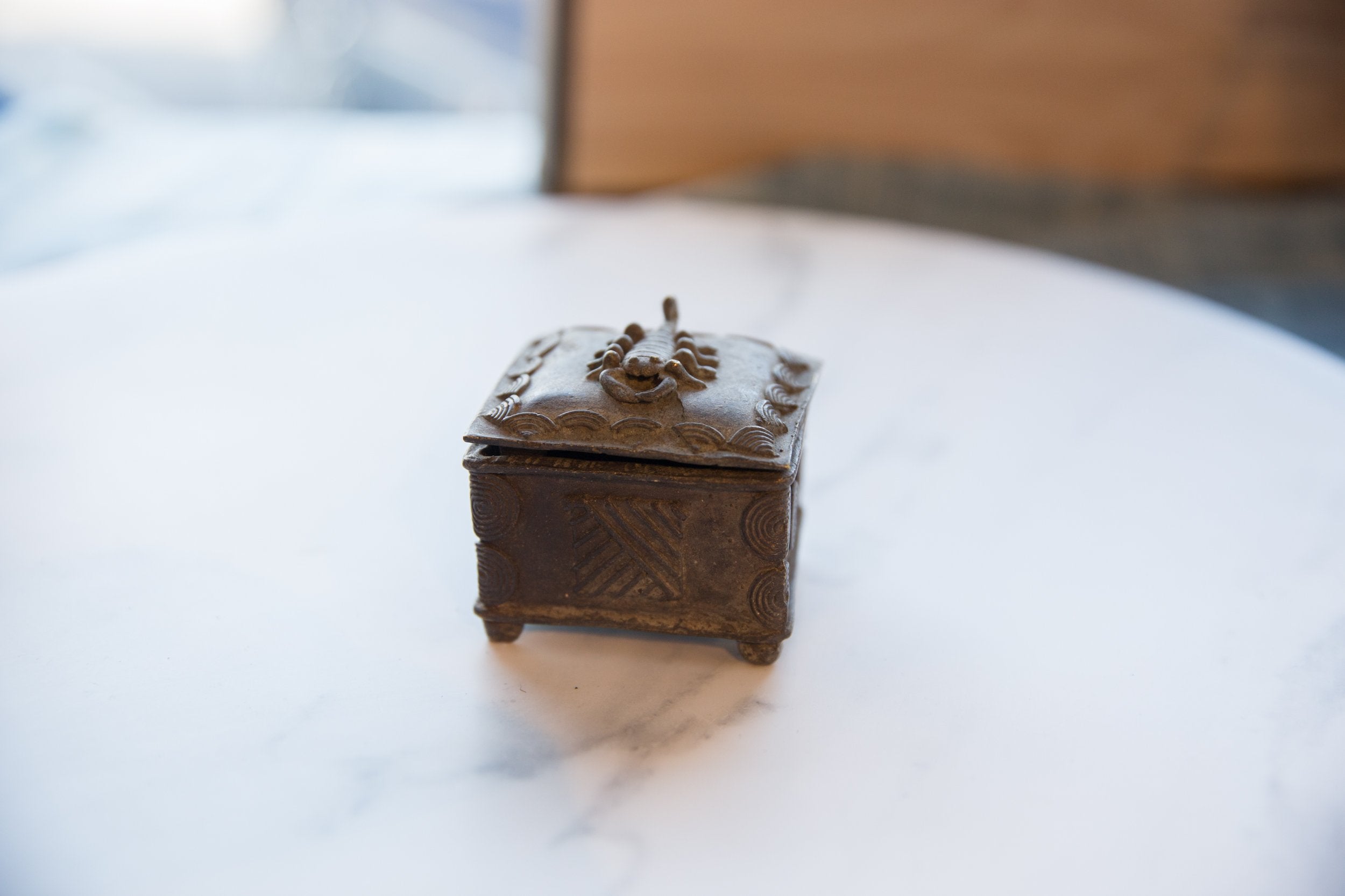 Vintage African Bronze Decorative Scorpion Box // ONH Item ab01181 Image 1
