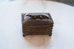 Vintage African Bronze Decorative Crocodile Box // ONH Item ab01182 Image 1