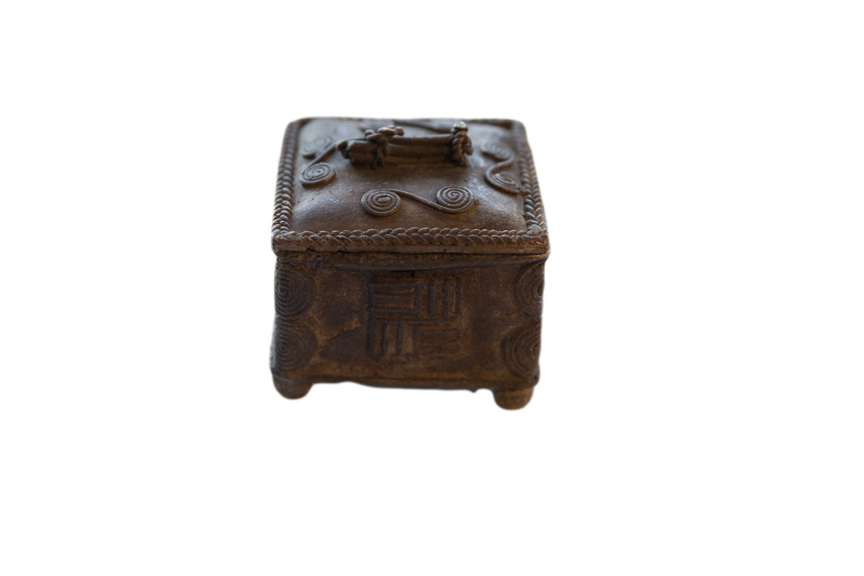 Vintage African Bronze Decorative Stick Bundle Box // ONH Item ab01183