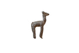 Vintage handmade African bronze llama showing its rustic form and time-worn patina.