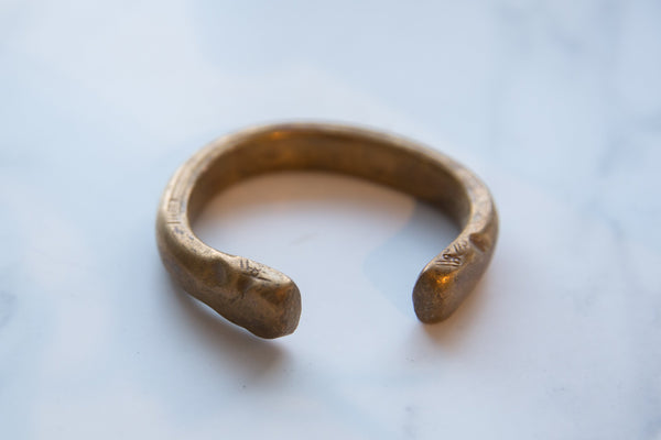 Antique African Copper Alloy Snake Cuff Bracelet // ONH Item ab01198 Image 1