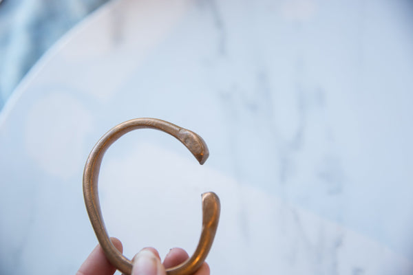 Antique African Copper Alloy Imperfect Snake Cuff Bracelet // ONH Item ab01199 Image 4