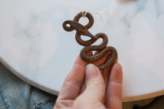 Vintage African Mixed Metal Twisting Snake with Head Back // ONH Item ab01208 Image 2
