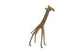 Vintage African copper alloy giraffe sculpture with a slender, stylized form and warm patina.