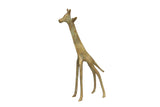 Vintage African bronze giraffe sculpture with a stylized form and lightly oxidized patina.
