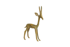 Vintage African Light Oxidized Bronze Forward Facing Gazelle // ONH Item ab01220