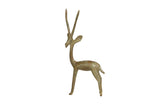 Vintage African left-facing gazelle sculpture with a handmade form and oxidized patina.